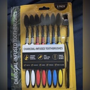 Bamboo Charcoal-Infused Toothbrush Set - 8 Pack